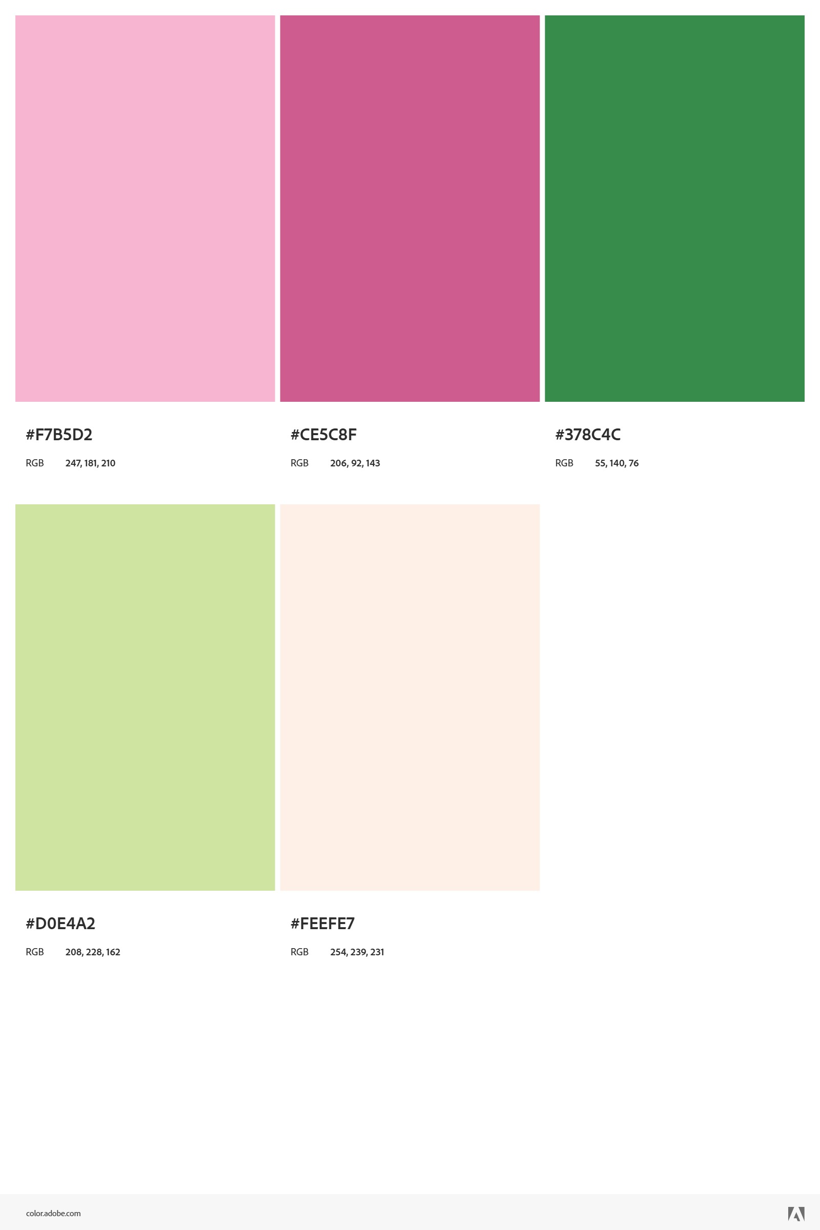 Strawberry colour palette — reds, pinks and greens